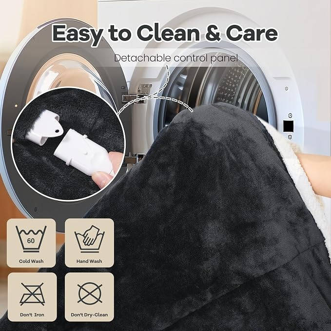 Heated Wearable Blanket, Electric Snuggle Blanket with Sleeves & Foot Pocket for Cozy Home Comfort