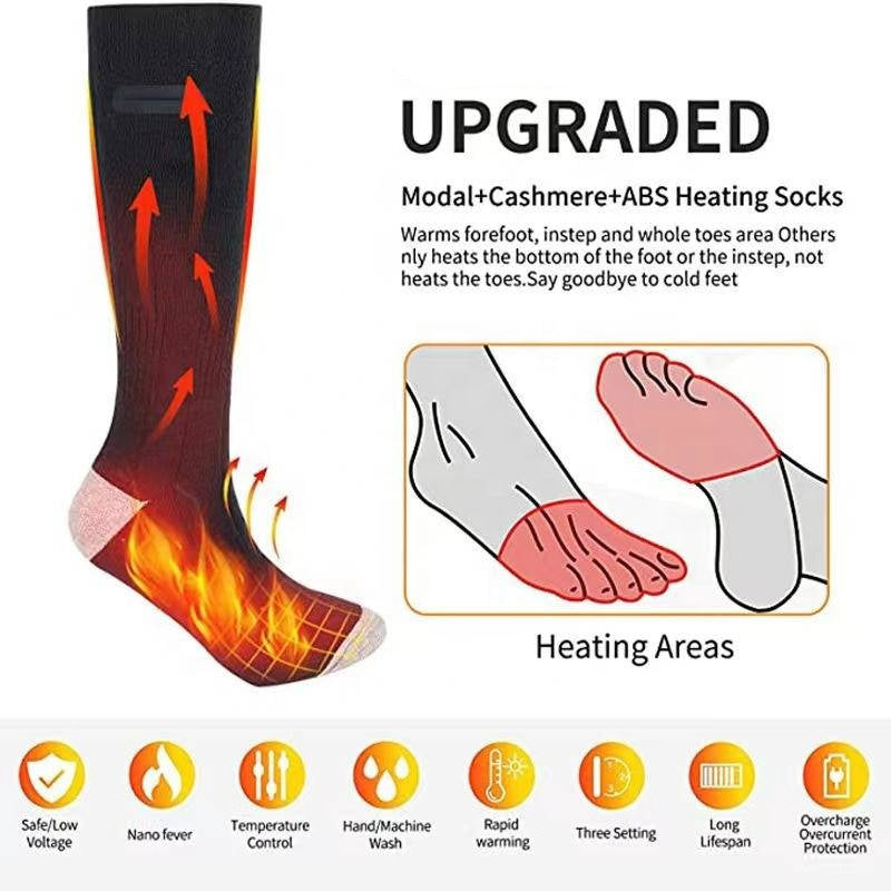 Heated Socks with App Control, 4000mAh Rechargeable Electric Socks for Men & Women, 9 Hour Warmth, Washable for Outdoor Use