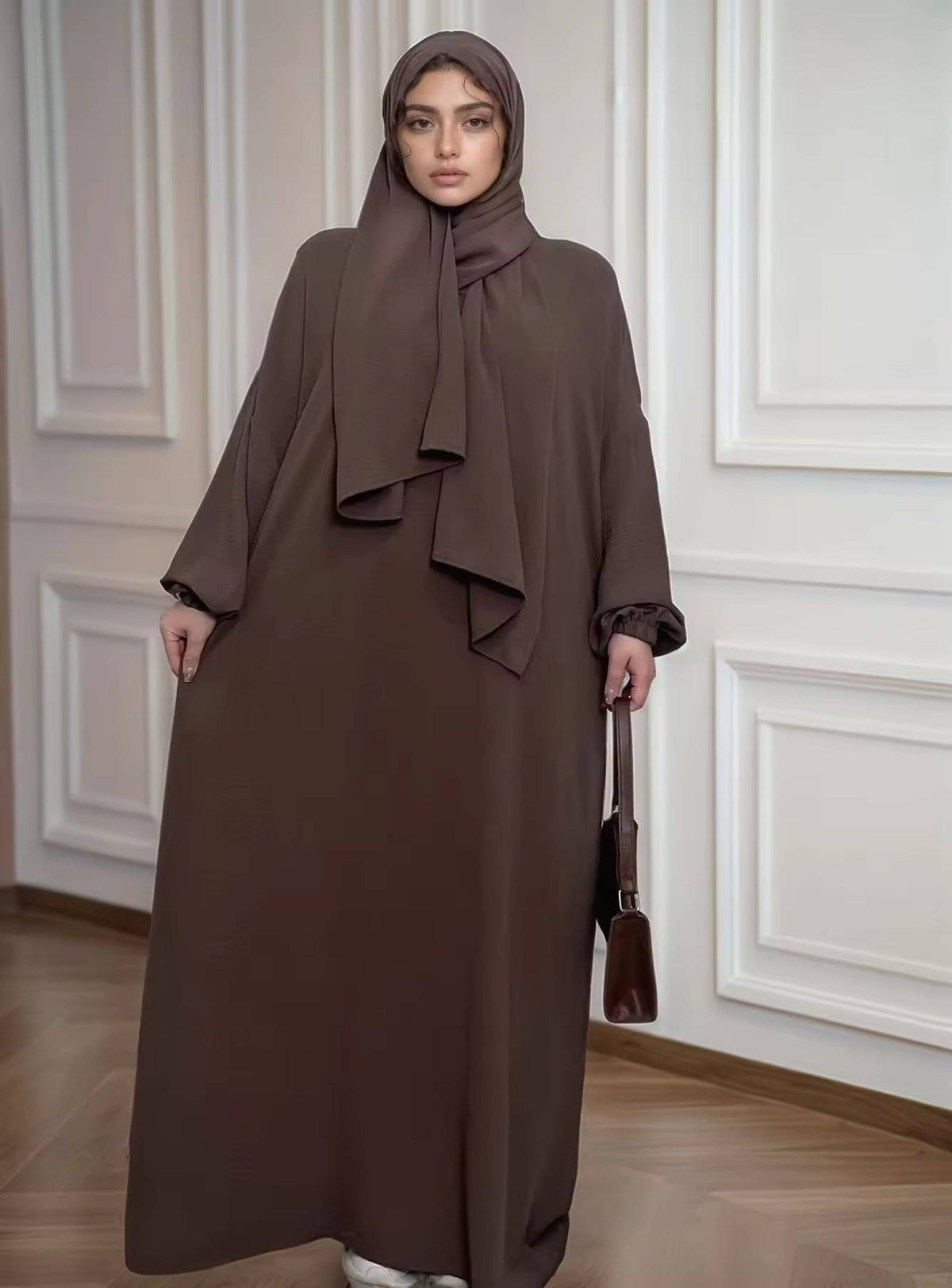 Womens Abaya, Hooded Long Sleeve Islamic Abaya, Modest Casual Abaya with Pockets