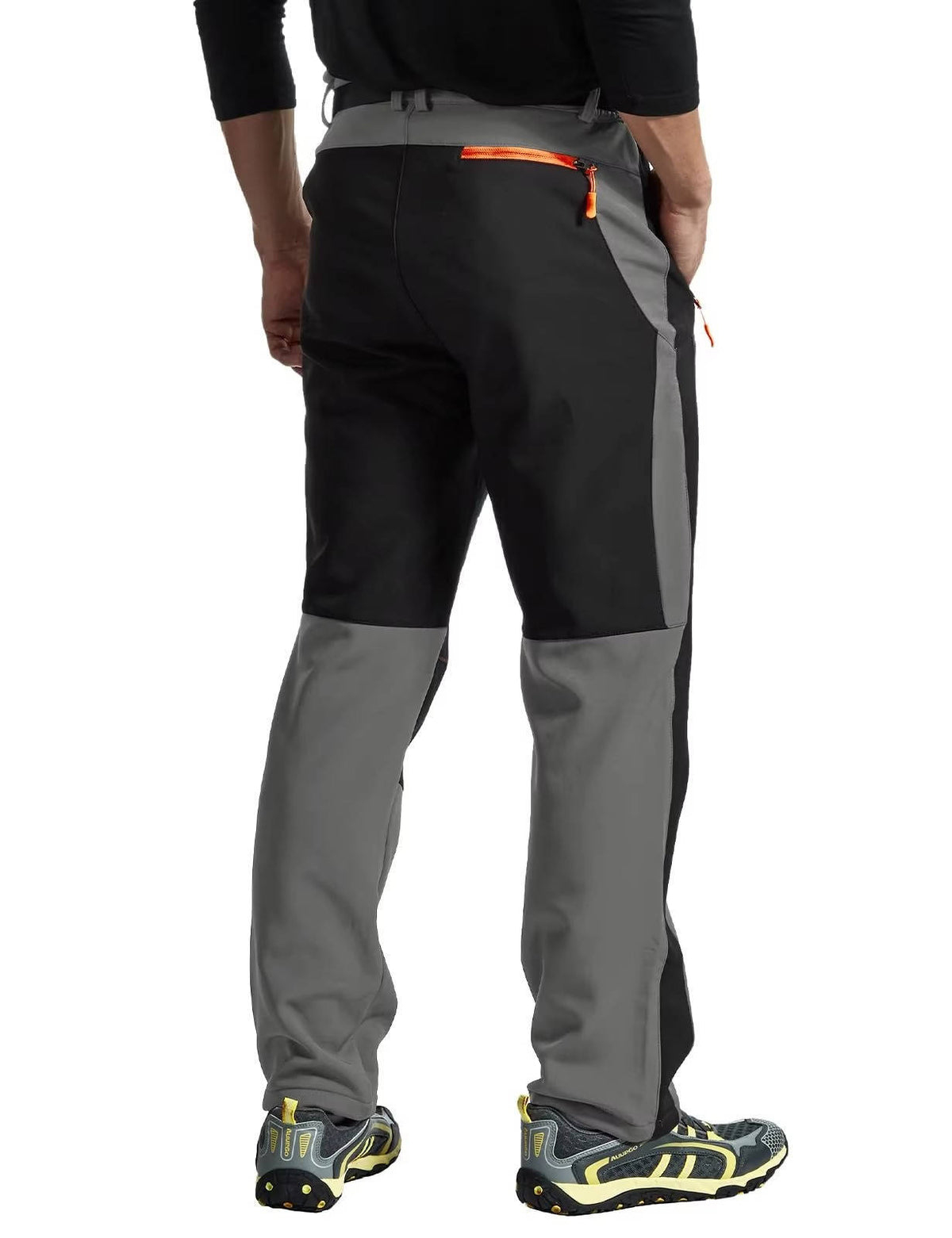 Men's Snow Ski Hiking Pants, Waterproof Fleece Lined Winter Pants with Belt for Skiing, Camping & Ice Fishing