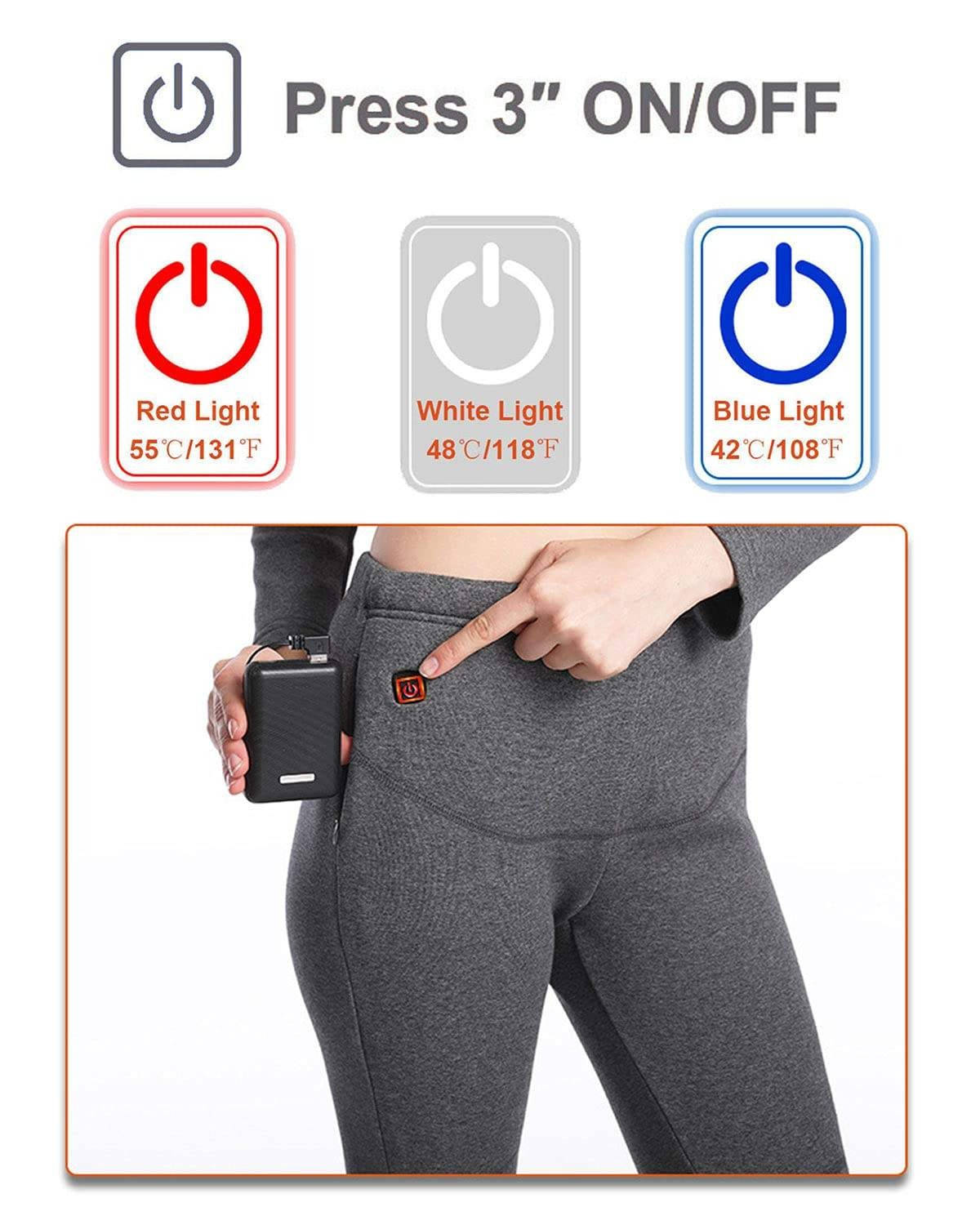 Men's Heated Thermal Underwear Set, 8 Heating Zones, Heated Shirt & Pants with 2×10000mAh Batteries