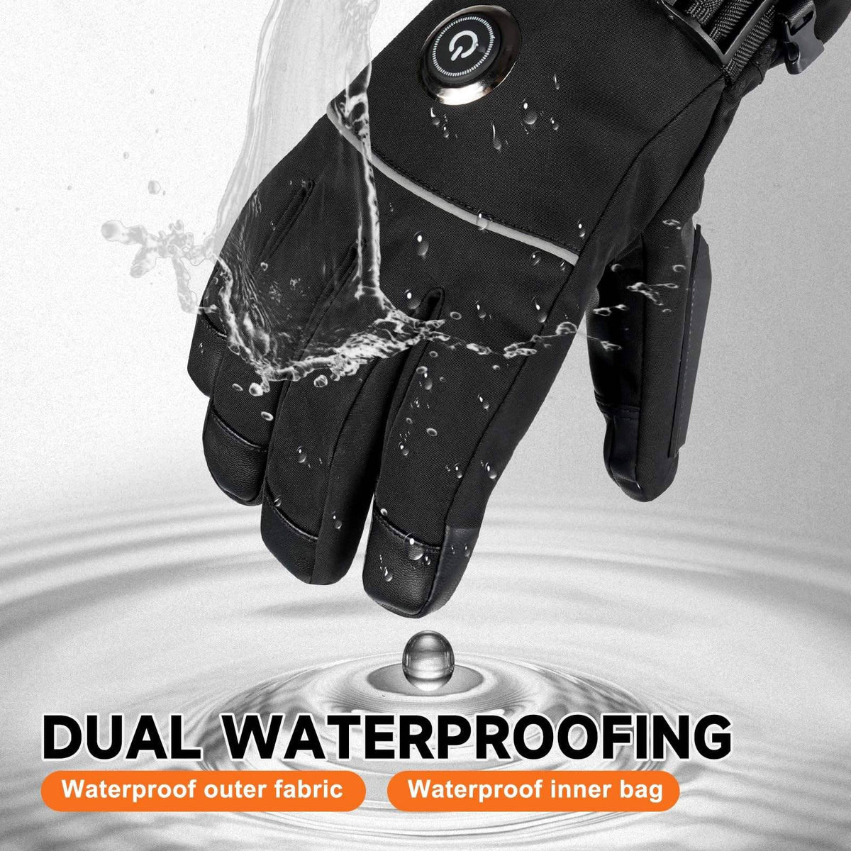 Heated Gloves for Men & Women, 5V 6000mAh Rechargeable Waterproof Electric Gloves, Non Slip for Skiing & Outdoor Work