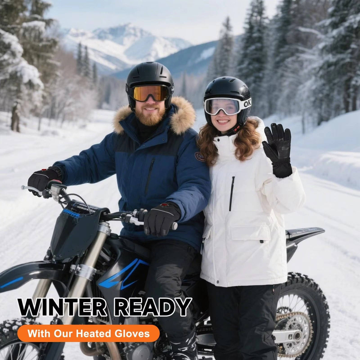 Heated Gloves for Men & Women, 5V 6000mAh Rechargeable Waterproof Electric Gloves, Non Slip for Skiing & Outdoor Work