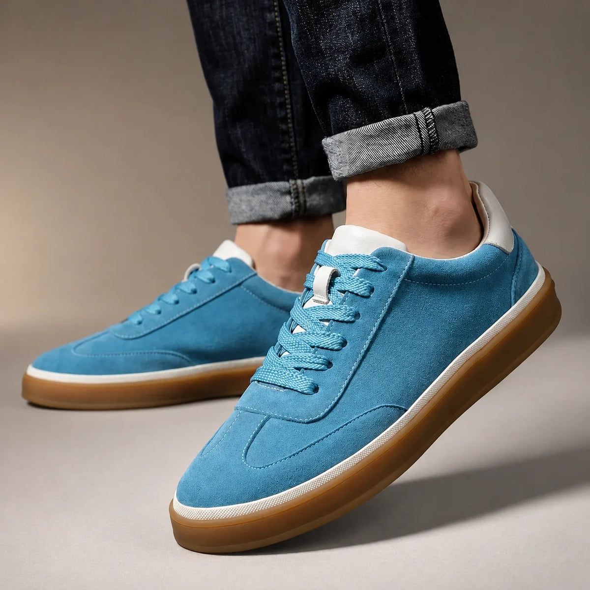 Suede Low Top Lace Up Sneakers