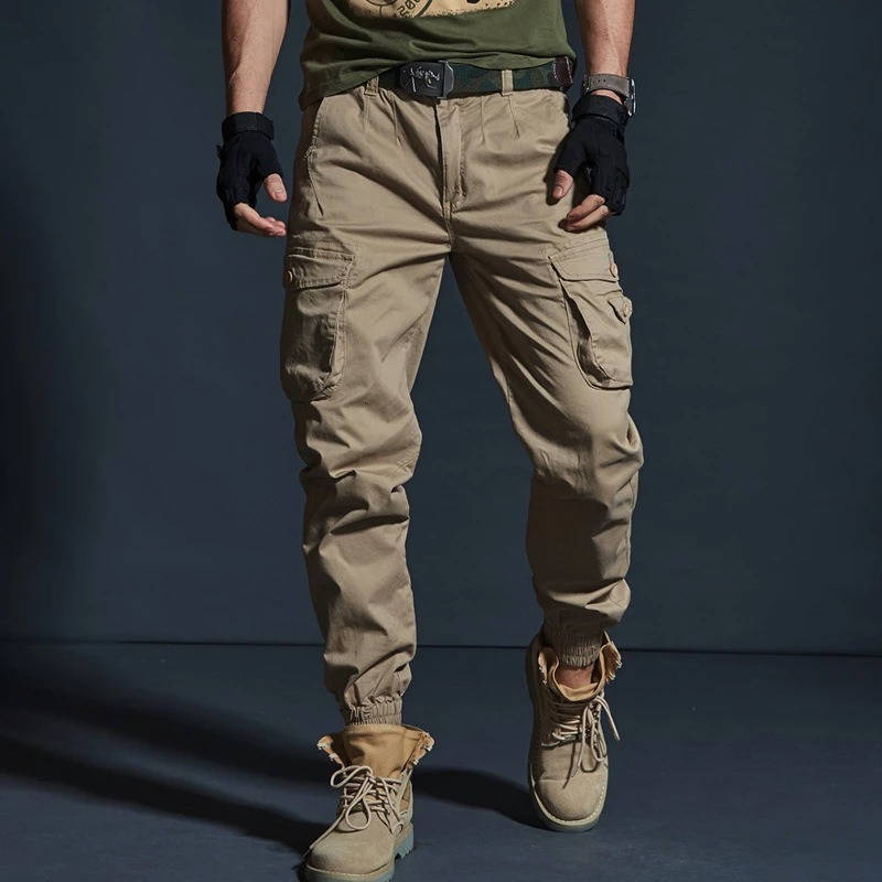 Mens Camouflage Cargo Pants, Military Style Stretch Tactical Cargo Trousers