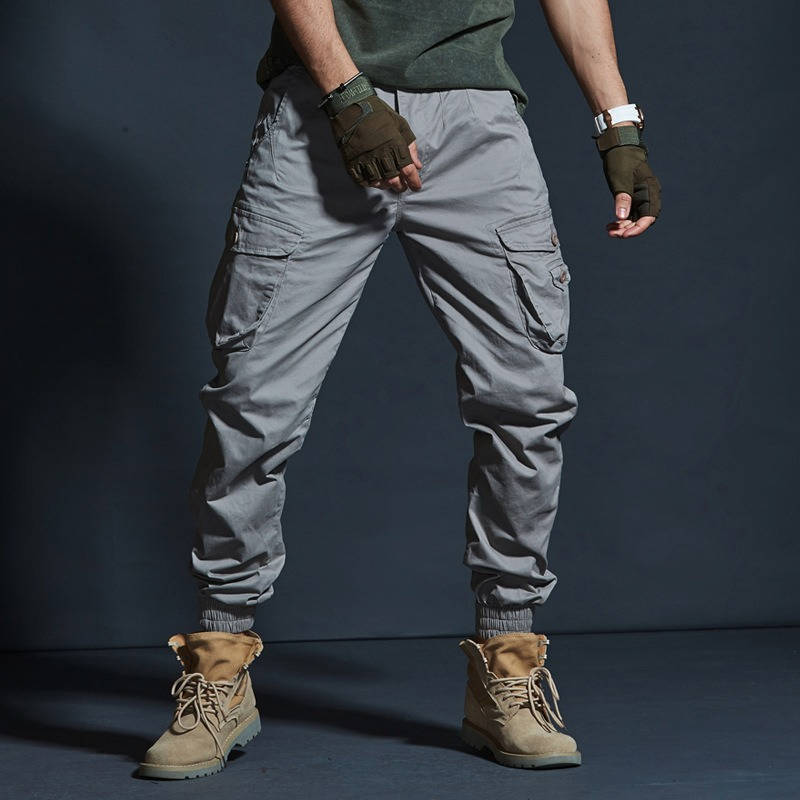 Mens Camouflage Cargo Pants, Military Style Stretch Tactical Cargo Trousers