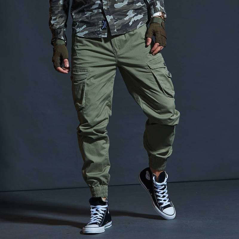 Mens Camouflage Cargo Pants, Military Style Stretch Tactical Cargo Trousers