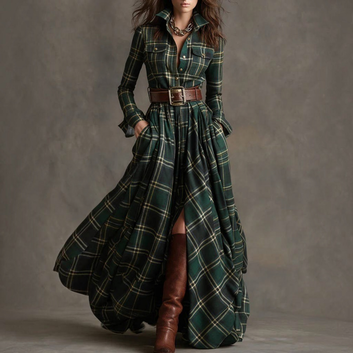 Womens Shirt Dress, Classic Button Up, Belted Waist, Elegant Casual Dress