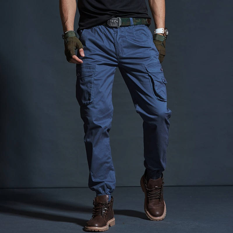 Mens Camouflage Cargo Pants, Military Style Stretch Tactical Cargo Trousers