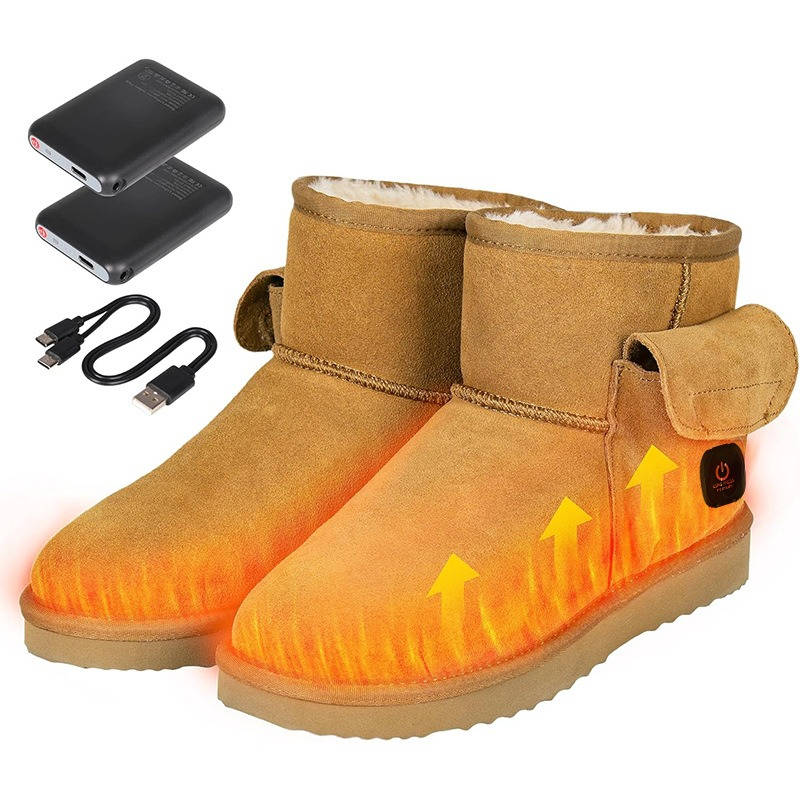 Heated Boots for Men & Women, Waterproof Winter Shoes with 5000mAh Rechargeable Battery, 3 Heat Levels, Indoor & Outdoor
