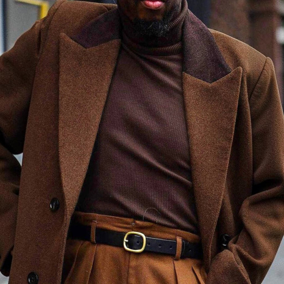 Mens Long Trench Coat, Full Length Double Breasted Overcoat, Classic Winter Coat