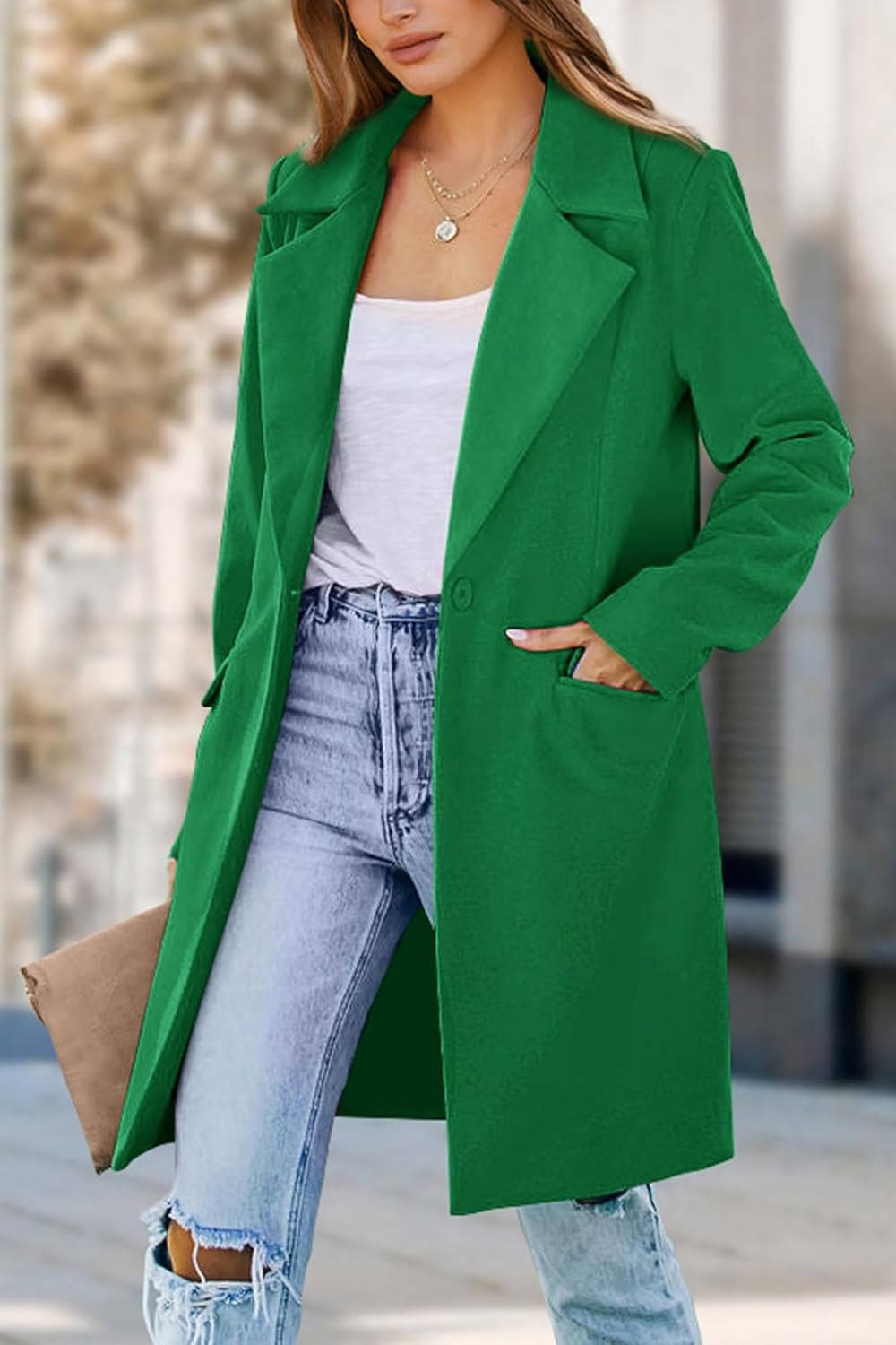 Womens Long Blazer Jacket, Business Casual Workwear