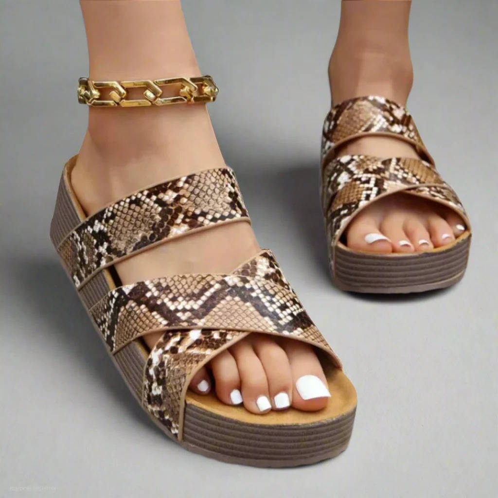 Women's Orthopedic Wedge Sandals, Open Toe Woven Crisscross Slide Shoes, Casual Platform Comfort Summer Slides