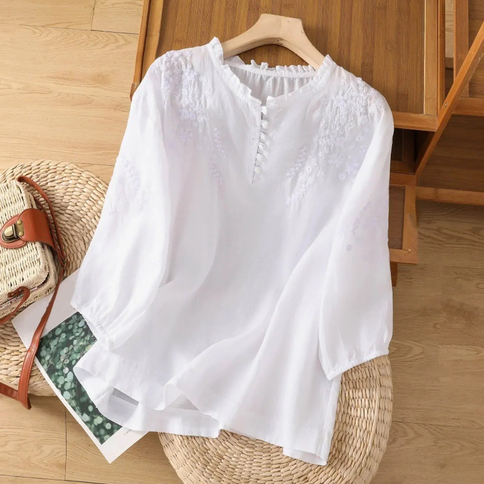 Floral Button Front Blouse, Stylish Women’s Casual Shirt for Daily Fashion