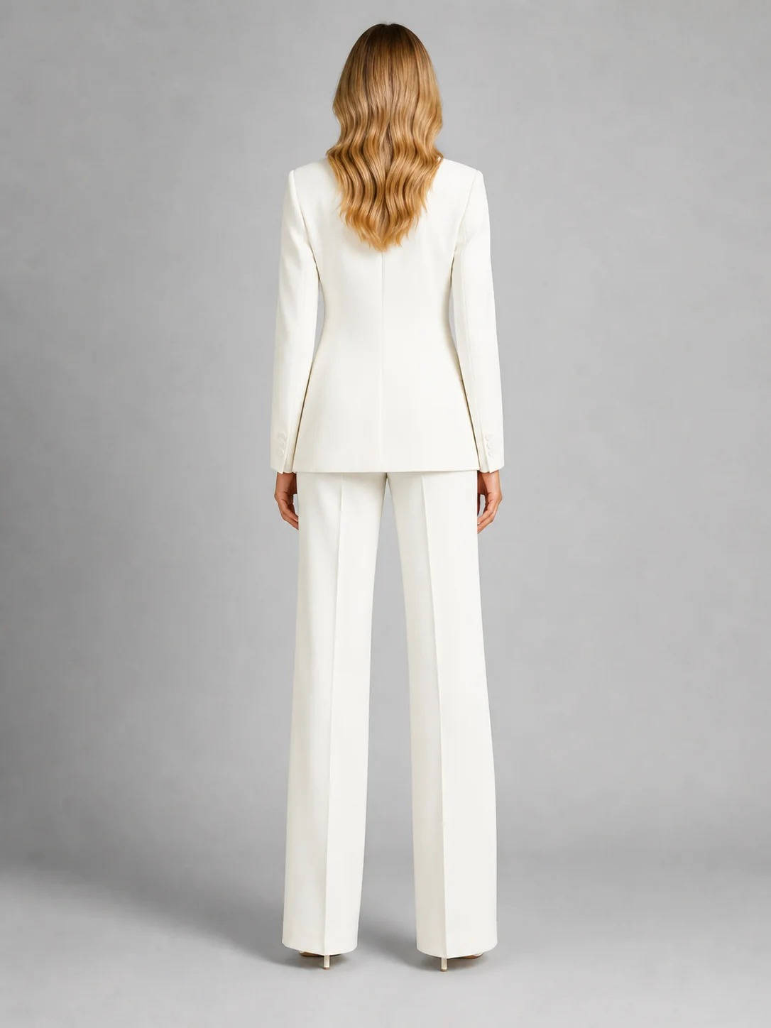 Women’s Tailored Blazer and Wide Leg Trousers Set, Smart Occasion Style