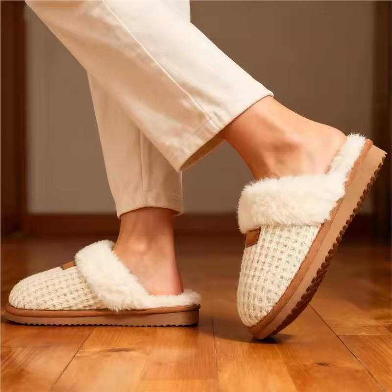 Womens Cozy House Slippers, Fuzzy Memory Foam Indoor Slip on Shoes