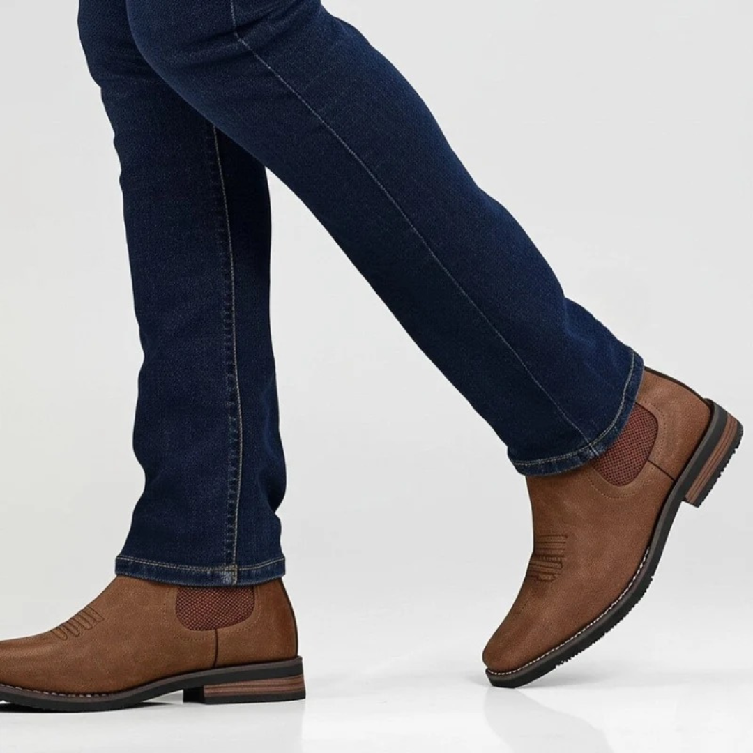 Mens Slip On Chelsea Boots with Contoured Footbed and Grip Sole, Synthetic Upper