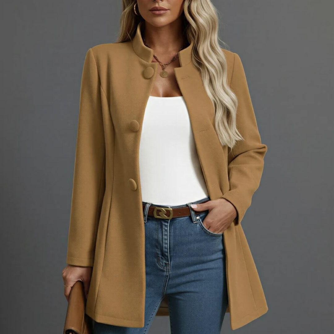 Womens Long Trench Coat with Classic Cut for Office and Travel
