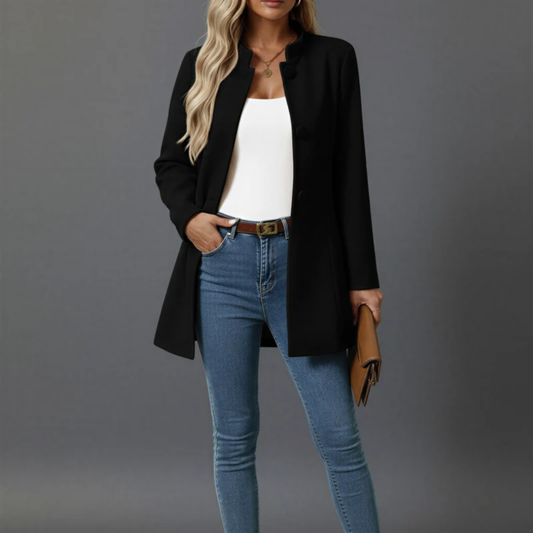 Womens Long Trench Coat with Classic Cut for Office and Travel