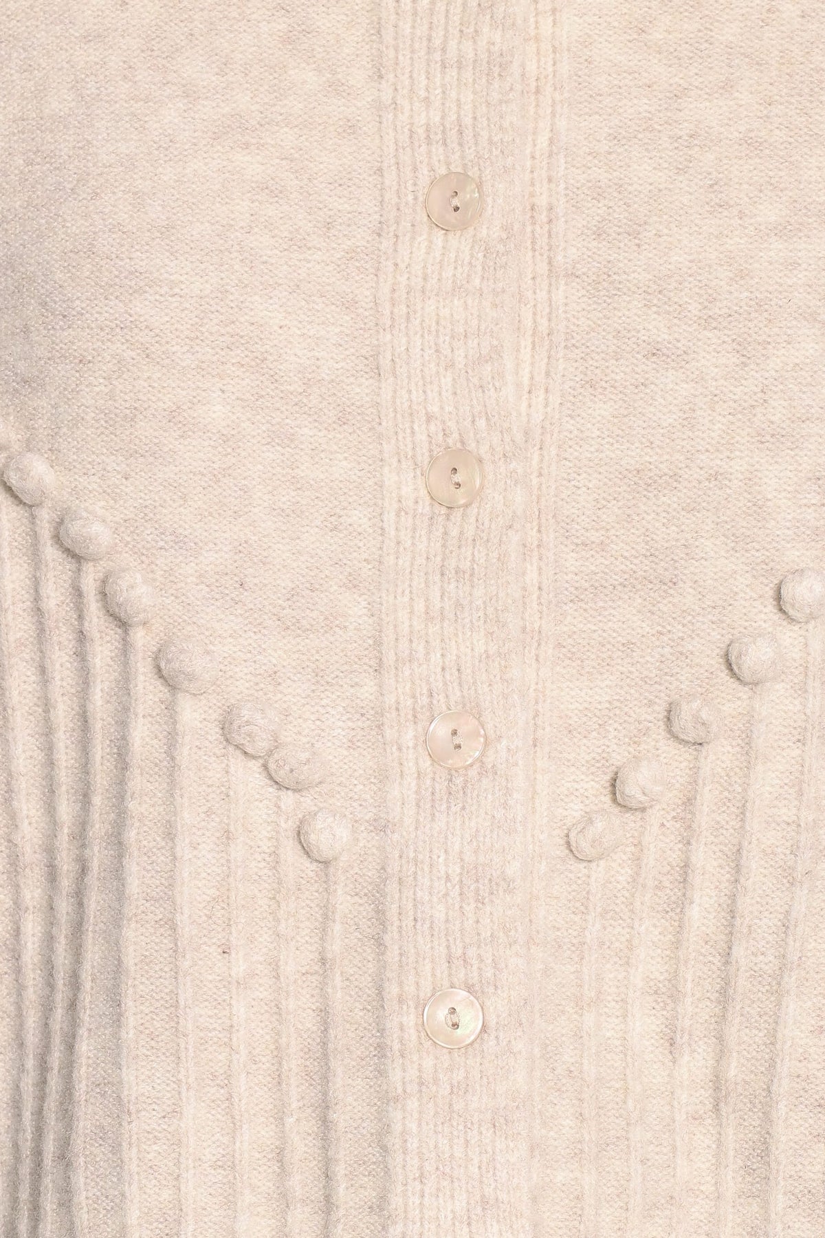 KNITWEAR Tiziana Bobble Cardigan - Oatmeal
