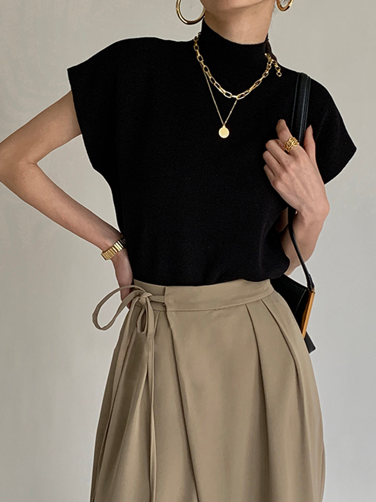 Knit Sweater with Acrylic Polyester Blend and Slight Stretch, Hip Length