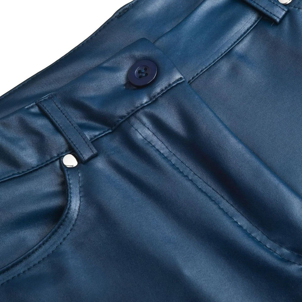 High Waisted Faux Leather Leggings with Stretchy Slim Fit Silhouette