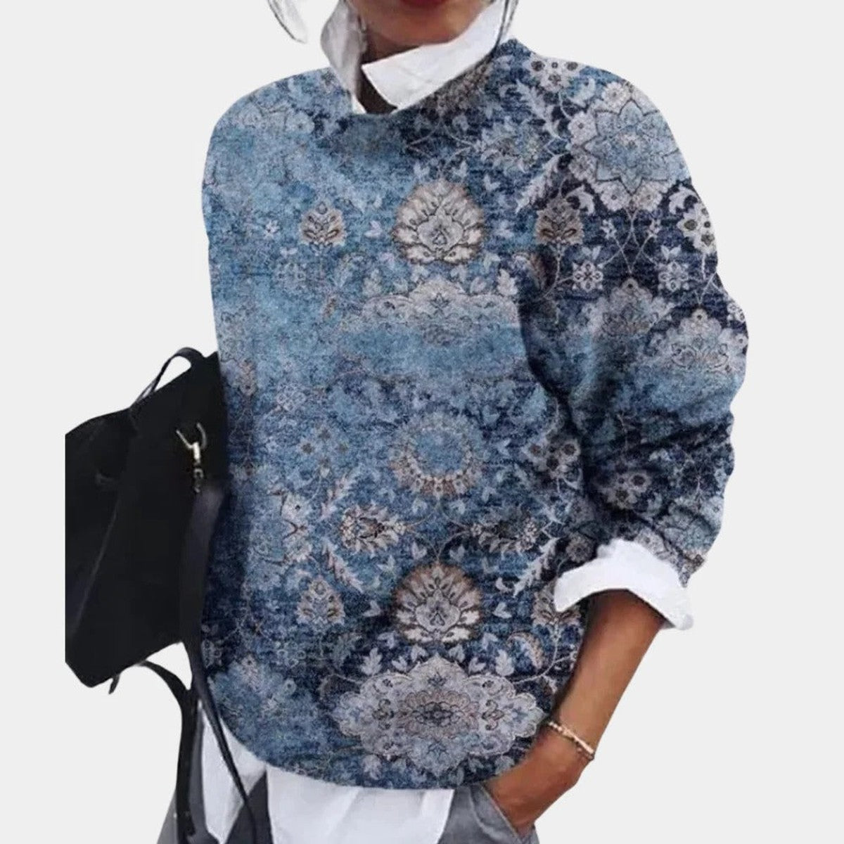 Women Crew Neck Knit Cardigan Sweater with Button Front and Long Sleeves