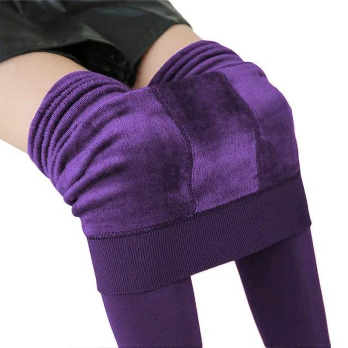 High Waisted Thermal Winter Tights with Soft Fleece Lining for Women