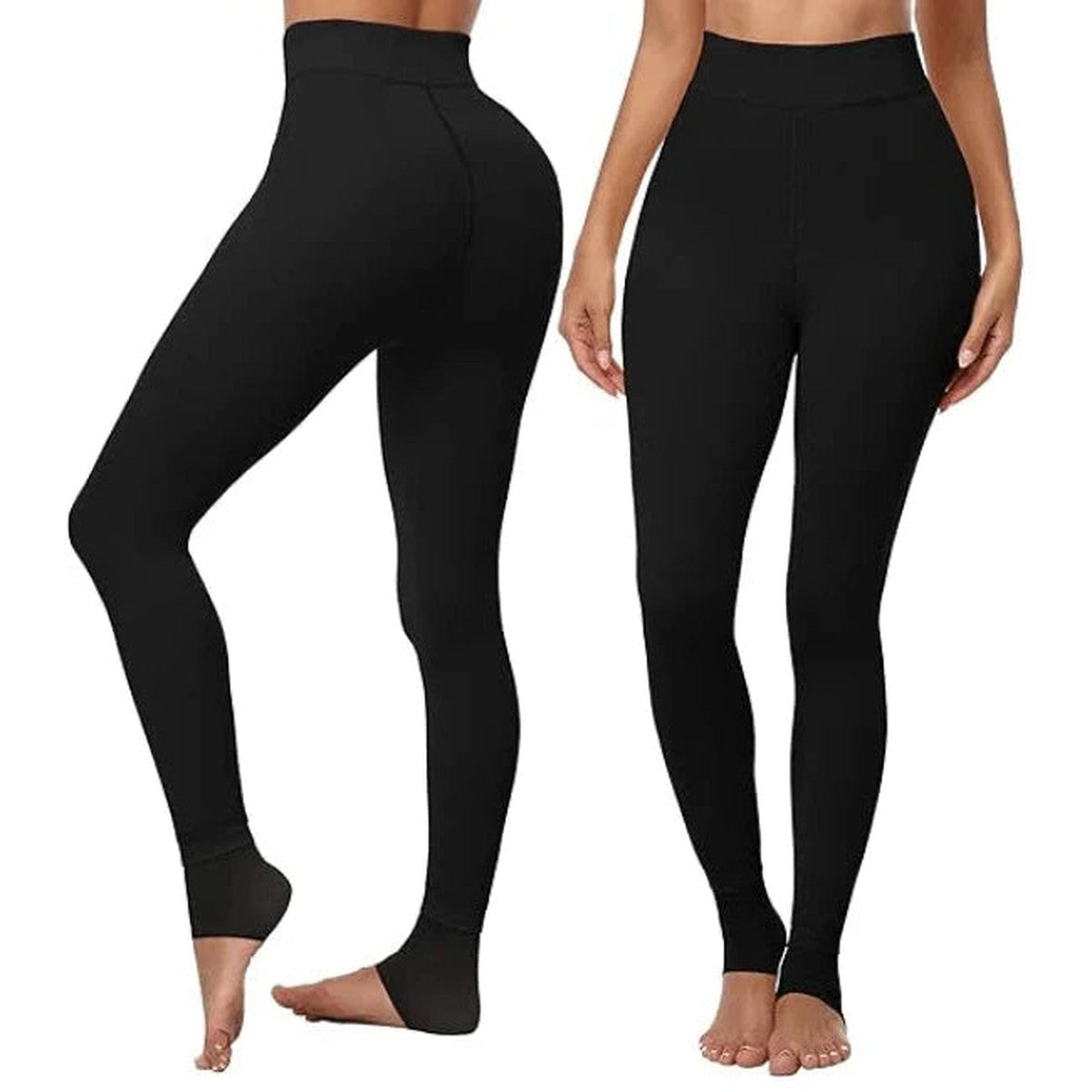 High Waisted Thermal Winter Tights with Soft Fleece Lining for Women