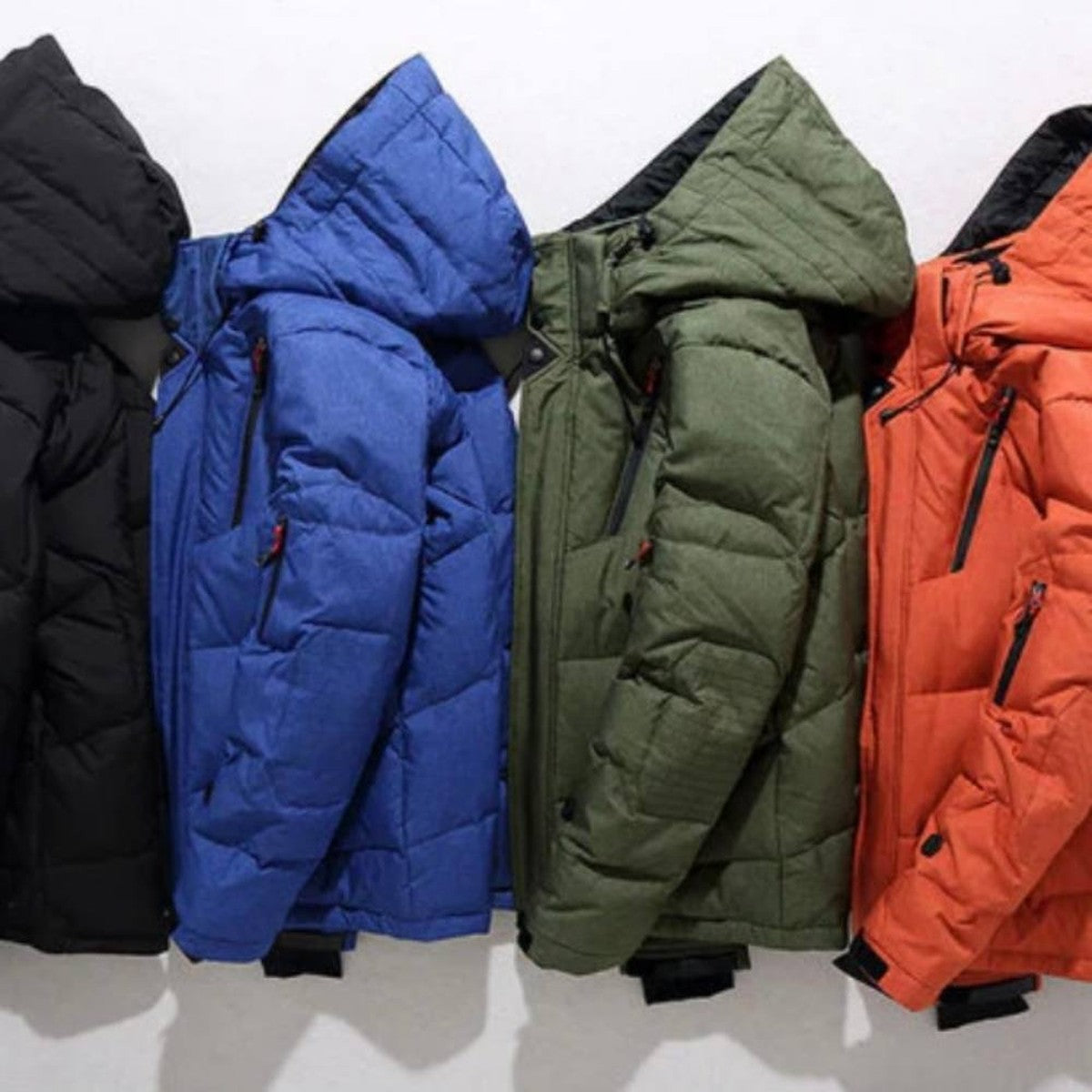 Men Lightweight Hooded Puffer Coat with Duck Down Insulation and Zip Pockets