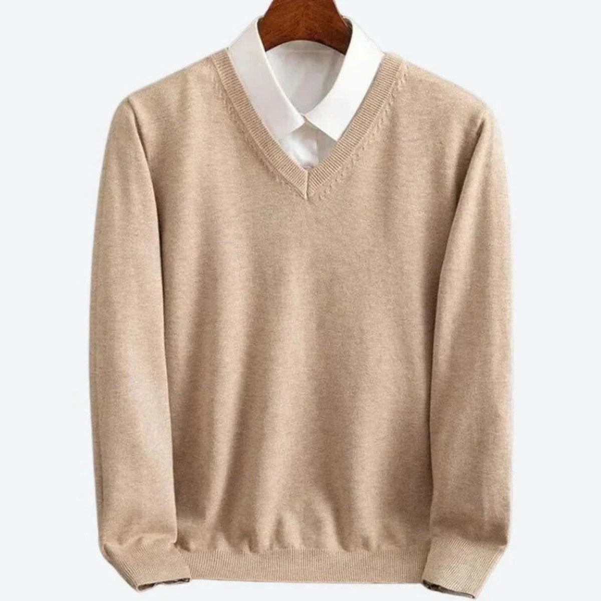 Casual Mens Cable Knit Pullover Sweater with Ribbed Stand Collar