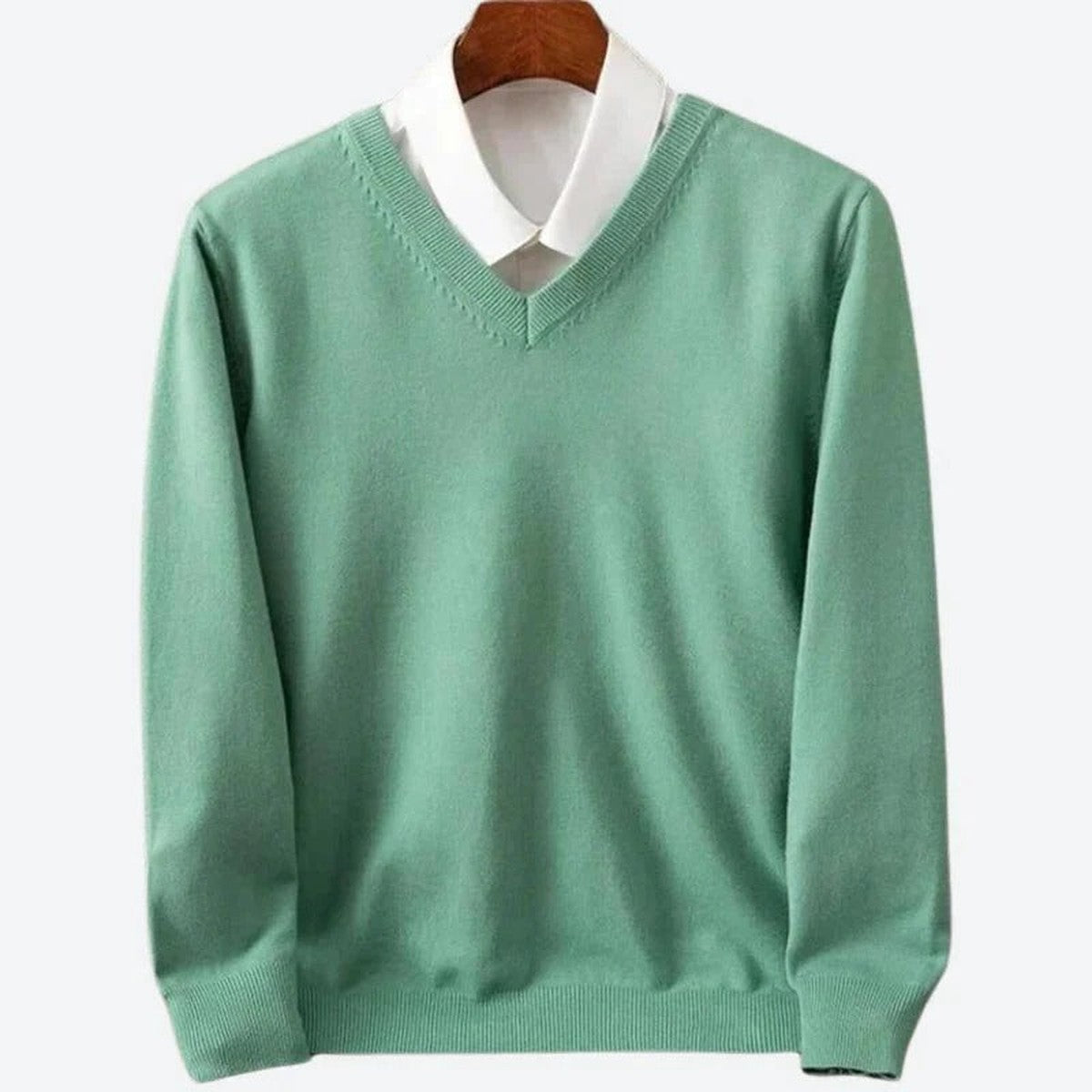 Casual Mens Cable Knit Pullover Sweater with Ribbed Stand Collar