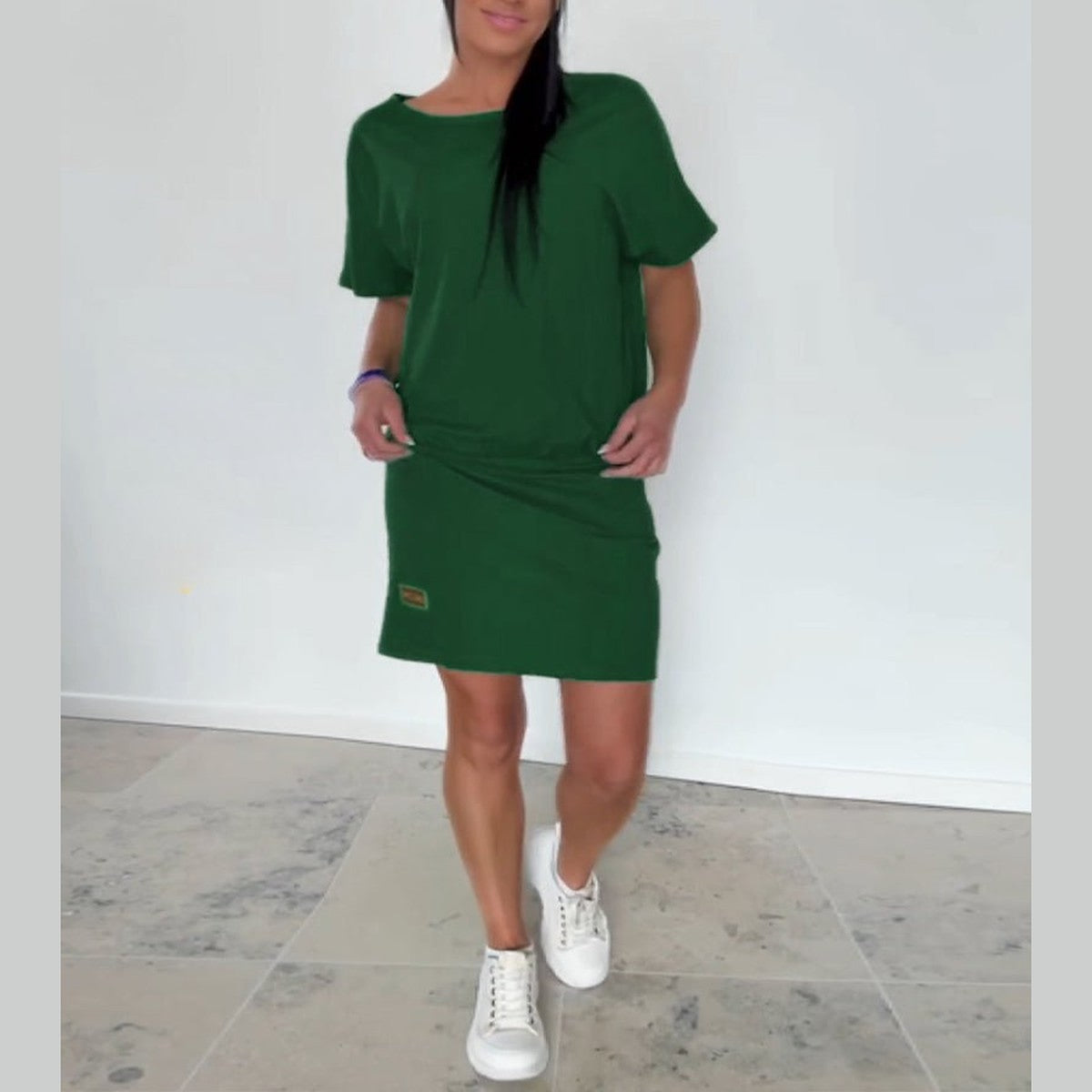Long Sleeve Flowy Tiered Midi Dress with Mandarin Collar for Women