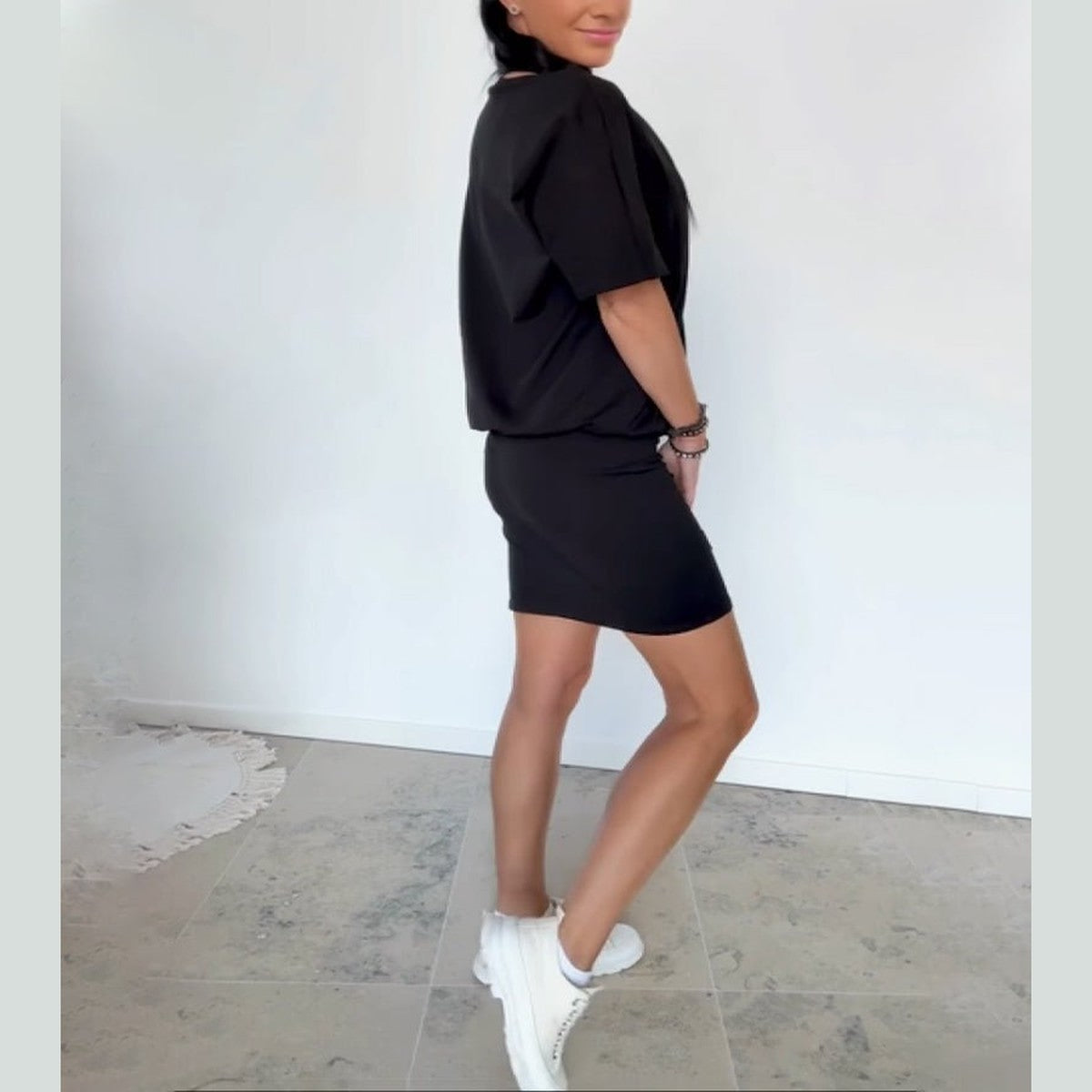 Long Sleeve Flowy Tiered Midi Dress with Mandarin Collar for Women