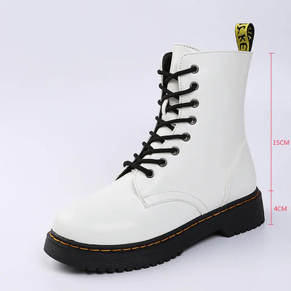 Womens Combat Ankle Boots with Side Zipper and Chunky Platform Sole