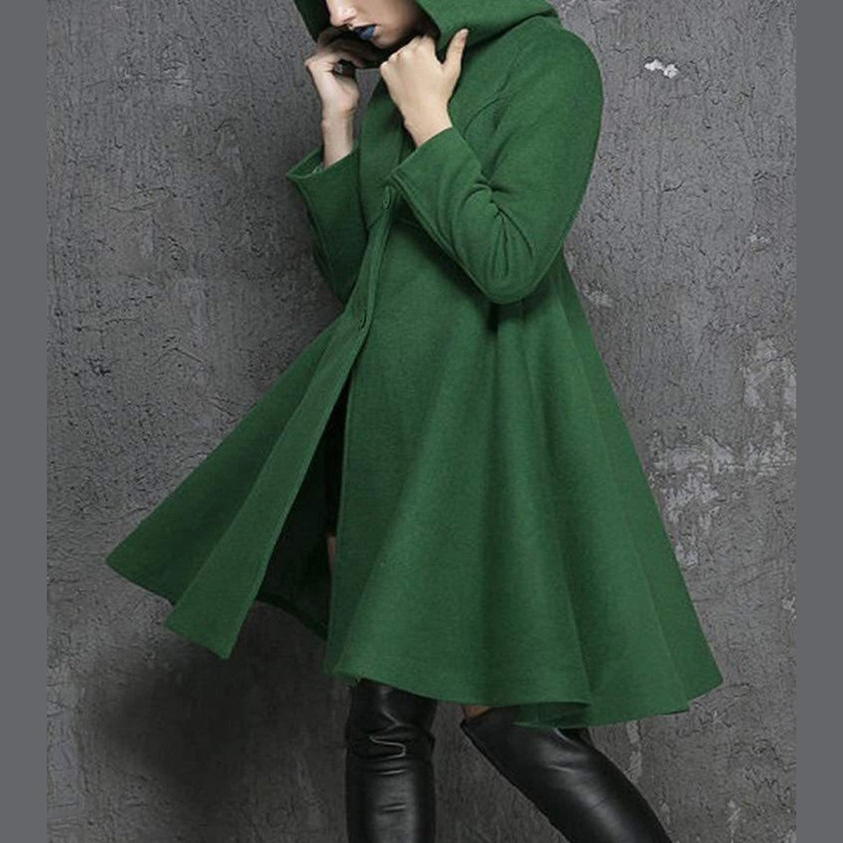 Casual Long Sleeve Winter Overcoat with Single Breasted Button Closure