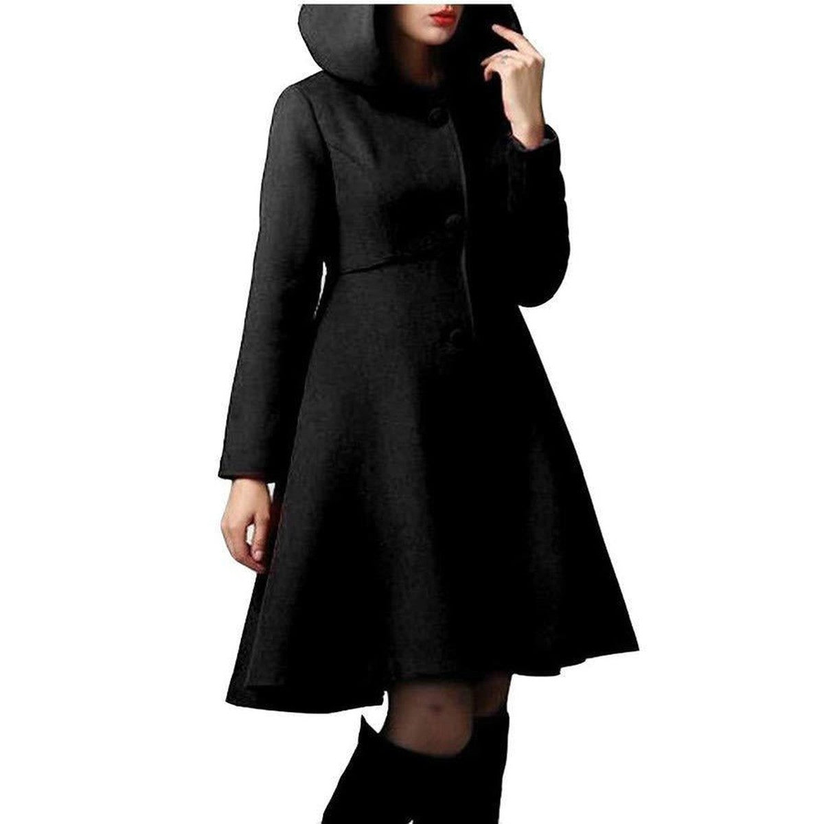Casual Long Sleeve Winter Overcoat with Single Breasted Button Closure