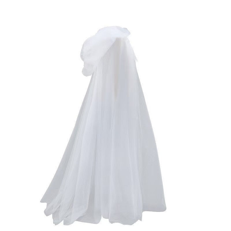 Hooded Mesh Cloak with Self Tying Loop, Inch Floor Length for Costume Events