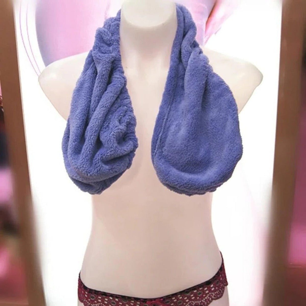 Halter Neck Sweat Absorbent Towel Bra with Soft Breathable Terry Cloth