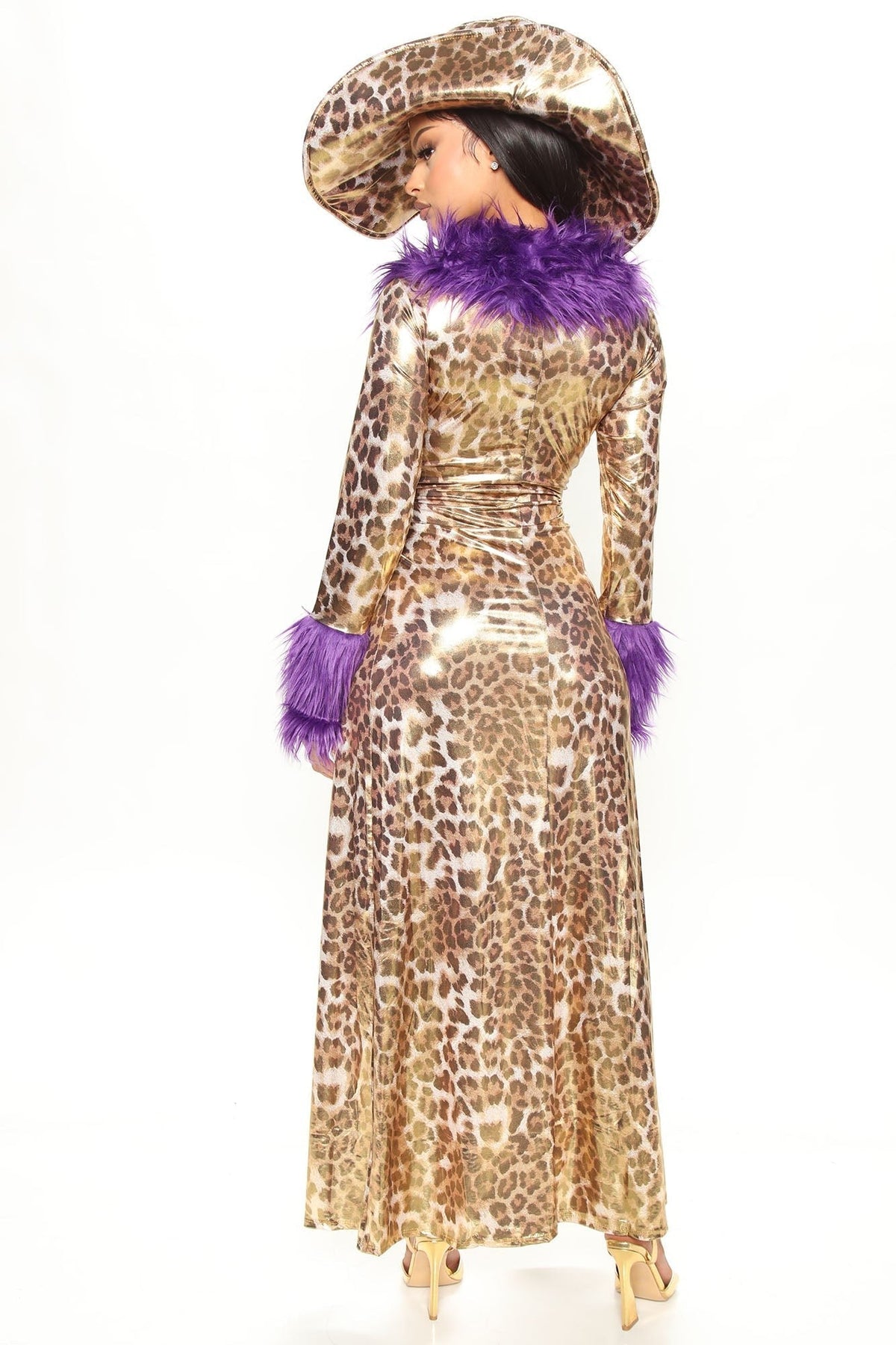 Cheetah Print Three Piece Costume Set with Coat and Bucket Hat