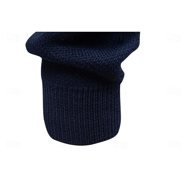 Mens  Knit Cardigan Sweater with Full Zip and Ribbed Trim