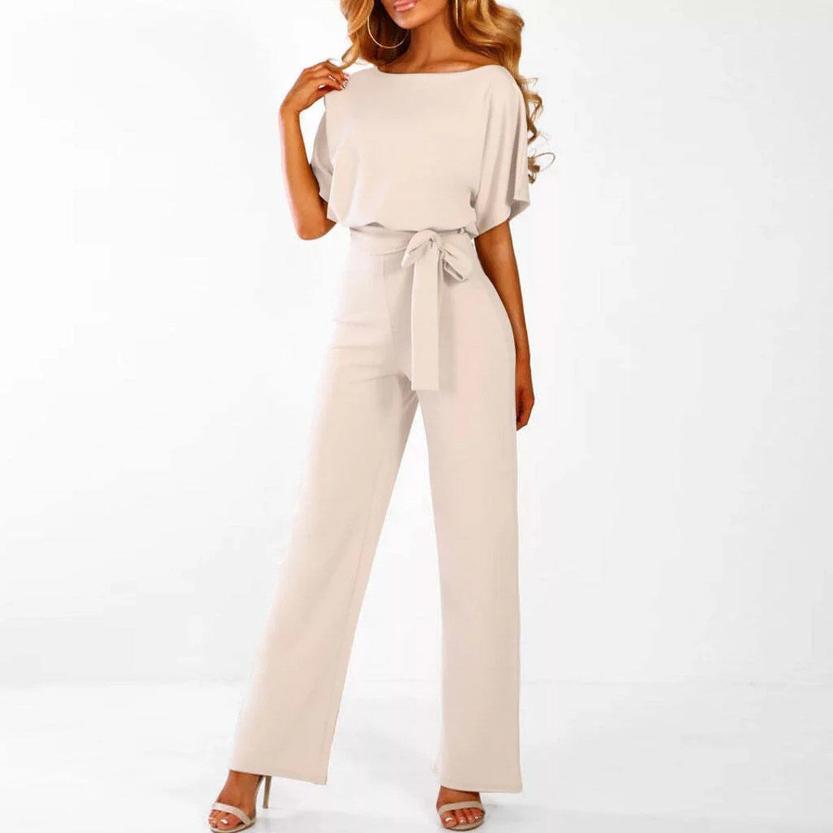 Casual Sleeveless Jumpsuit with Wide Leg Pants and Pockets for Women