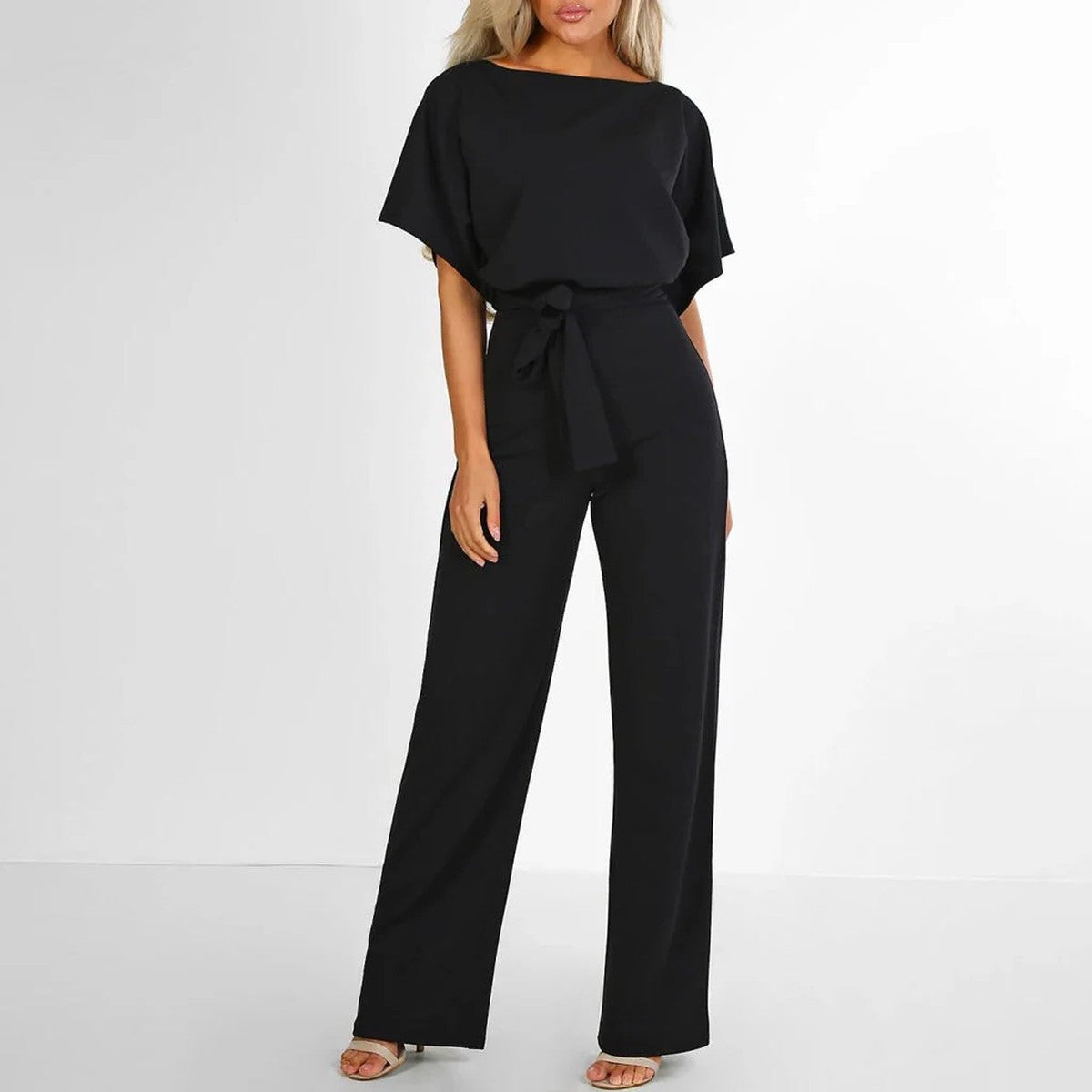 Casual Sleeveless Jumpsuit with Wide Leg Pants and Pockets for Women