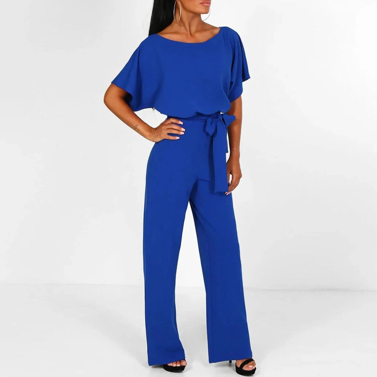 Casual Sleeveless Jumpsuit with Wide Leg Pants and Pockets for Women