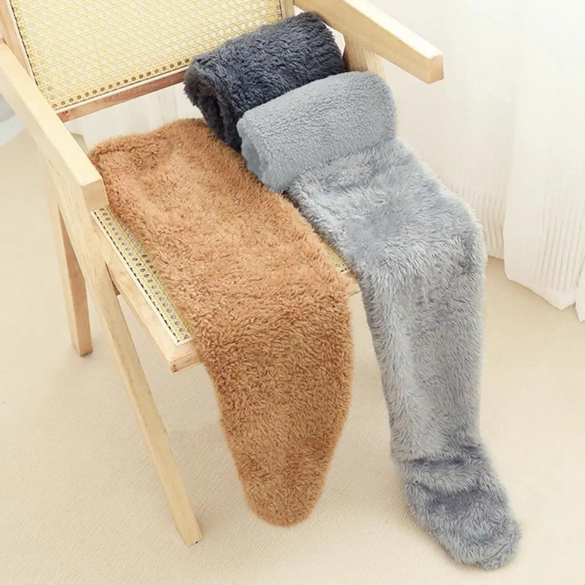 Fuzzy Over the Knee Thermal Leg Warmers with Soft Fleece Lining