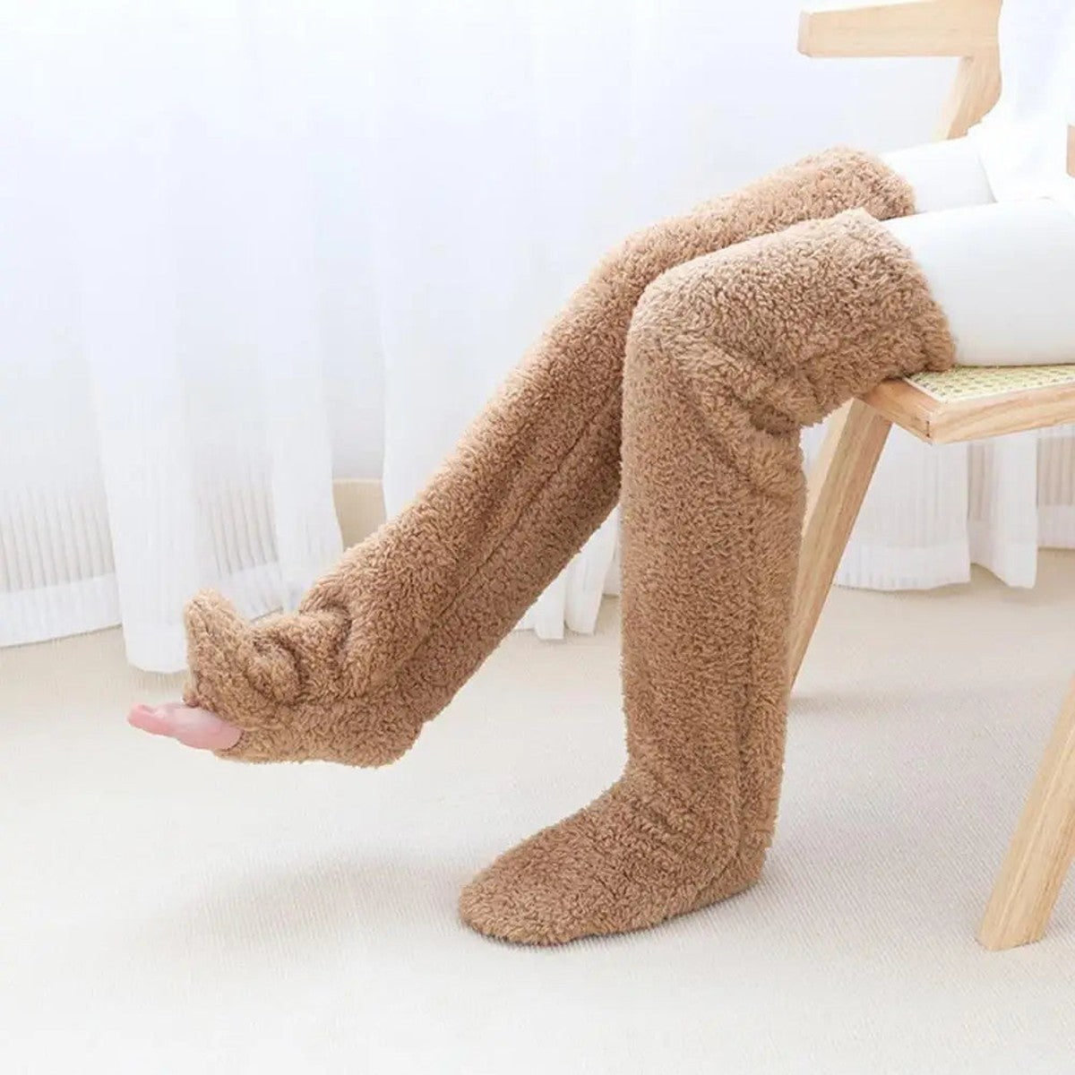 Fuzzy Over the Knee Thermal Leg Warmers with Soft Fleece Lining