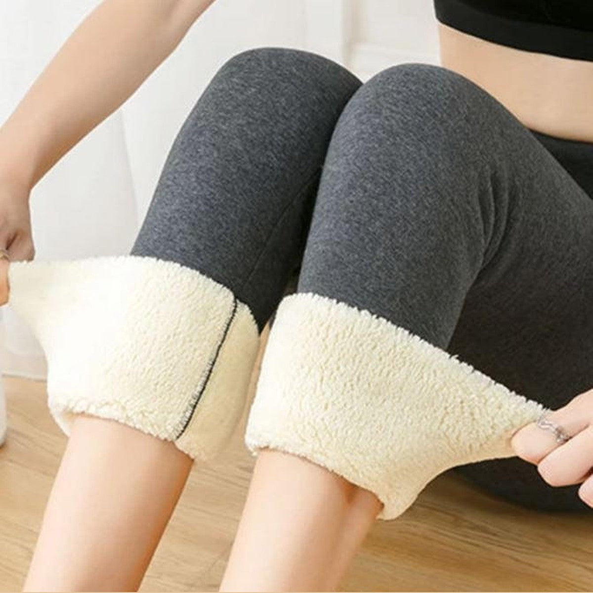 High Waisted Thermal Tights with Thick Fleece Lining for Cold Weather
