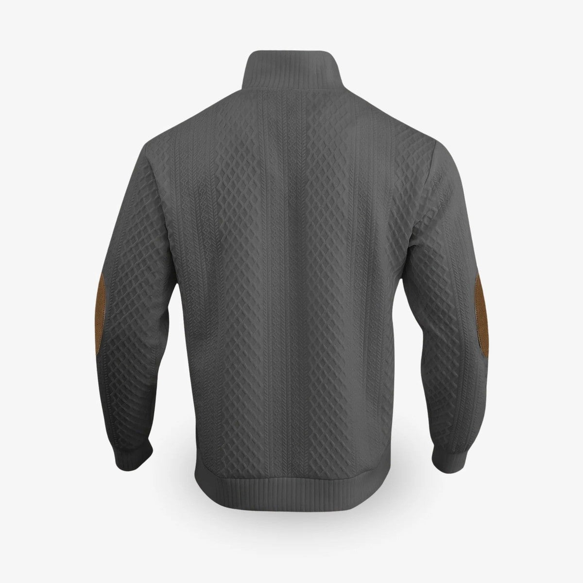Mens Long Sleeve Knit Pullover with Quarter Zip Polo Collar