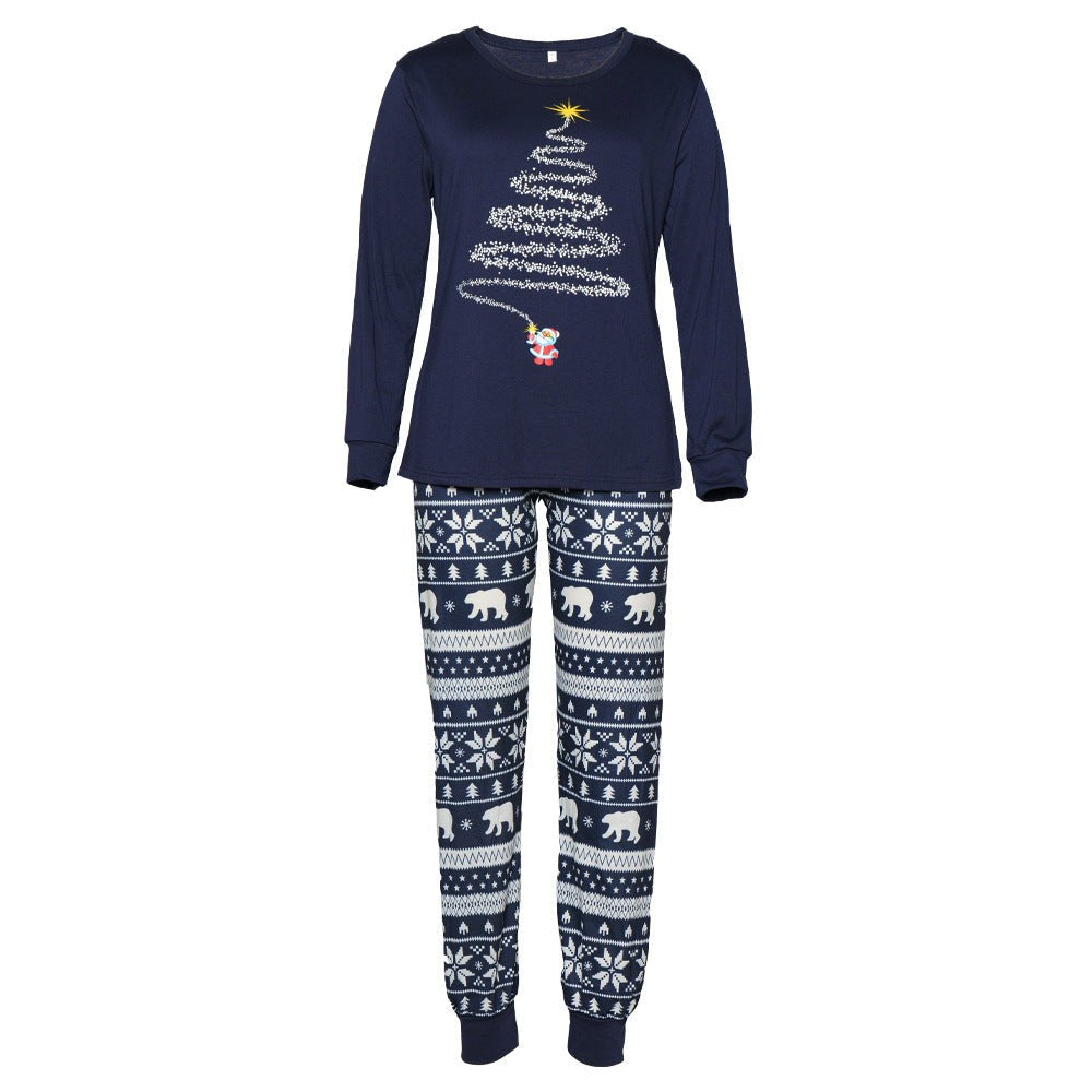Matching Family Christmas Sleepwear Set with Reindeer and Snowflake Pattern