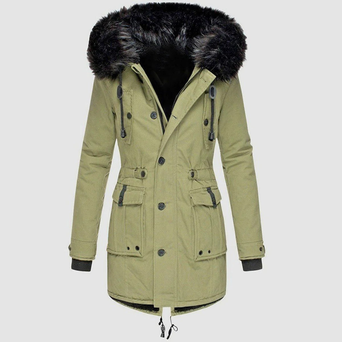 Metallic Quilted Puffer Jacket with Full Zip Hood for Winter Warmth